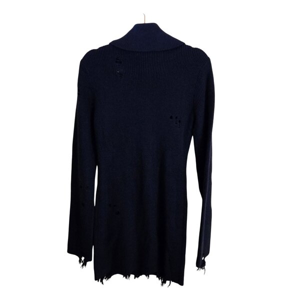 Lovers & Friends Keeney Dress Mech Purposefully Distressed Cowl Neck Wool Size M - Picture 3 of 7